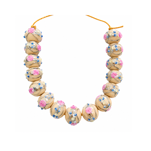 Perles de verre en cristal de luxe pour gâteau de mariage, 12 mm, couleur crème, tourbillon argenté, brins de 8 pouces, pour la fabrication de bijoux, EXCEL EXPORTS - Product Image 1
