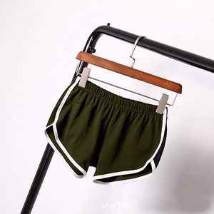 <b>Men's</b> Mint <b>Green</b> Solid Color Elastic Waist <b>Shorts</b> with Side Stripe Front Logo Casual Style Breathable Woven Fabric Mid Length - Product Image 4
