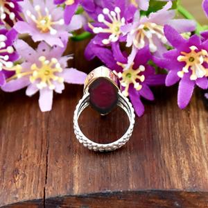 Bague longue en argent sterling 925 avec pierre précieuse naturelle de rubis indien, style bohème, bijou fin pour femme, à porter au quotidien - Product Image 6