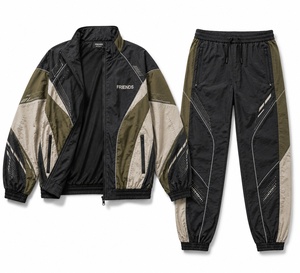 New Arrival Eco-Friendly Winter Windbreaker <b>Tracksuit</b> for Men Casual <b>Waterproof</b> Nylon Lightweight Windbreaker Suit Solid Color - Product Image 1