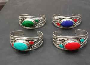 Fashionable Stone Brass <b>Bangles</b> Jewelry Set Costume Display Plated <b>Indian</b> Wholesale Jewellery <b>Silver</b> Plated <b>Bangles</b> - Product Image 2
