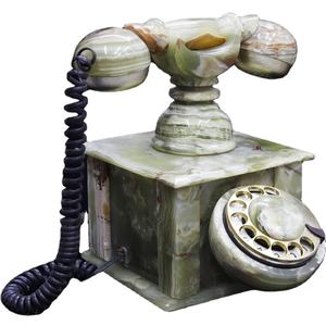 Teléfono Antiguo de Mármol Ónix, Teléfono de Piedra Natural, Teléfono Antiguo de Ónix - Product Image 2