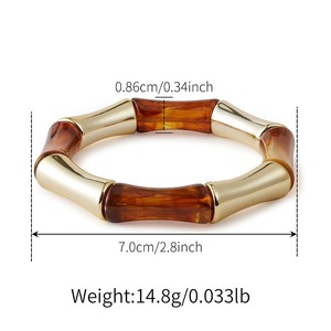Handmade Epoxy <b>Resin</b> Women's Classic Vintage Floral Design Bangles Bracelet Jewelry for Party Occasions - Product Image 1