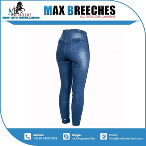 Culottes d'équitation softshell personnalisées de qualité supérieure pour femmes, effet denim |   Pantalons d'équitation élégants pour l'exportation équestre mondiale - Product Image 5