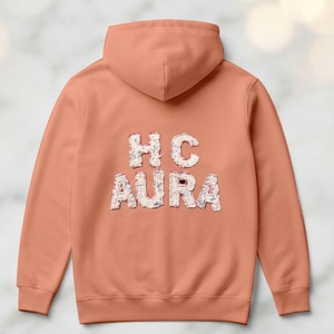 Sudadera con Capucha de Primera Calidad, Color Rosa Bebé, con Logotipo Bordado en Chenilla Personalizado, Sostenible y de Alta Calidad - Product Image 4