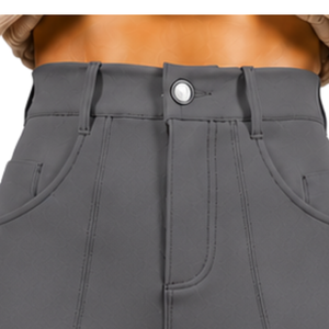 Pantalon d'équitation pour femme personnalisé, gris anthracite, taille haute, extensible, coupe ajustée, avec poches avant et arrière - Product Image 5