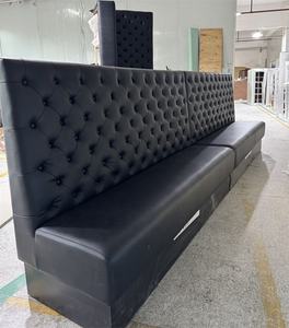 Asientos de cabina de restaurante de cuero con mechones negros, sofá de banquete de comedor comercial para hotel, bar y cafetería - Product Image 5