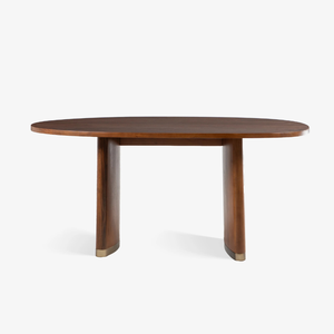 Midcentury Modern Oval <b>Dining</b> <b>Table</b> Set <b>with</b> 6 Solid Back <b>Chairs</b> Wood Home Furniture - Product Image 5
