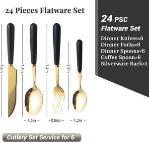 Ensemble de couverts contemporains en acier inoxydable durable pour les fêtes et les cuisines - Couverts de haute qualité - Product Image 4