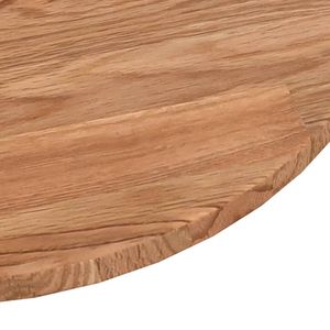 Plateau de table en bois de chêne massif brun clair durable de 35,4 pouces de diamètre pour salle à manger, durable et élégant - Product Image 3