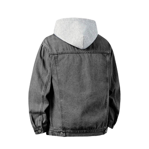 Sweat-shirts en jean grande taille de qualité supérieure pour adultes, fermeture à boutons, manches longues, sweat-shirt en jean tendance pour garçons avec poche avant - Product Image 2