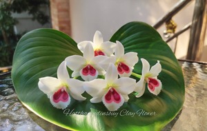 Orchidée artificielle flottante faite à la main, fleurs de marguerite en argile, ornement décoratif pour bassin, patio, maison, jardin - Product Image 5