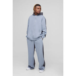 Ensemble d'entraînement personnalisé à rayures, veste zippée et pantalon de sport, survêtement vierge, tenue de jogging, vêtements de sport de marque pour hommes - Product Image 1