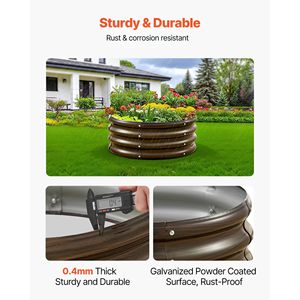 Bac de jardin surélevé en métal galvanisé pour extérieur, lot de 3, 2 x 2 x 1 pi, grand bac à plantes avec fond ouvert - Product Image 3