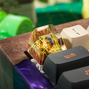 Keycaps Artisanat Forêt Mystique, Keycaps Artisanat Personnalisé, Keycaps Anime Mignons, Keycaps Verts, Ensemble de Keycaps, Keycaps en Bois - Product Image 4