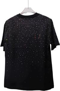Men’s Black Rhinestone T-Shirt <b>Sparkly</b> Diamond Studded Streetwear Shiny Short Sleeve Breathable Party Fashion <b>Top</b> for Night Out - Product Image 2