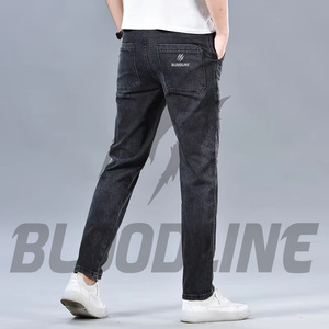 Jeans Cargo de Mezclilla para Hombre BLOODLINE, Corte Slim, Cintura Media, Estilo Utilitario, Lavado a la Piedra, Algodón, para Otoño - Product Image 5