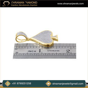 Trendy Minimalist 10K <b>Solid</b> <b>Gold</b> Custom Iced Ace Spades Poker Charm Brilliant Cut Heart Moissanite Necklace <b>Pendant</b> Fine Gift - Product Image 4