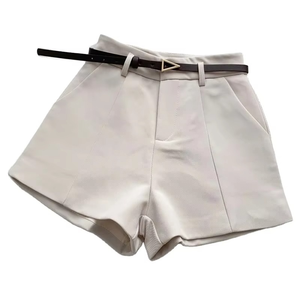 Shorts Casuales para Mujer, Corte en A, Cintura Alta, Elegantes, para Oficina, con Cinturón, Estilo Vintage, Pantalones Cortos Femeninos para Primavera/Verano - Product Image 6