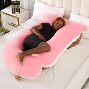 Oreiller de grossesse pleine longueur avec housse extérieure rafraîchissante amovible et lavable, respirant, pour soutien du dos et de la taille pendant la maternité - Product Image 1