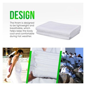 Toalla Hajj para Adultos, Color Personalizado, Algodón Transpirable de Secado Rápido, Elástica en Cuatro Direcciones, Ihram para Hombres - Product Image 6