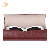 Étui à lunettes de soleil vintage haut de gamme en cuir PU, boîte à lunettes semi-rigide incurvée, résistante aux rayures, protection pour lunettes