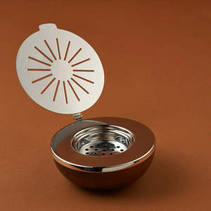 Brûleur d'encens en métal avec couvercle, brûleur décoratif, finition dorée de luxe pour la maison, décoration arabe du Ramadan - Product Image 4