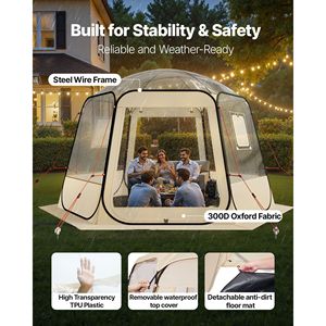 Tenda a Cupola Pop-up 11 X 10,2 ft, Impermeabile e Resistente ai Raggi UV, Rifugio Trasparente per Campeggio e Giardino, Tenda Igloo - Product Image 3