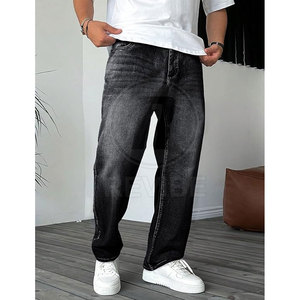 Jean Baggy Décontracté Homme Taille Mi-Haute à Boutons, 100% Coton Respirant et Écologique – Grande Vente, Qualité Supérieure - Product Image 4