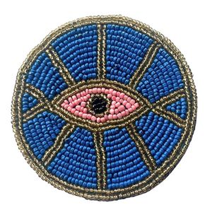 Handmade Summer Modern Round Durable <b>Coaster</b> Set of 4 Colorful Glass <b>Beads</b> Table Mat - Product Image 2