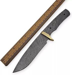 Cuchillo de Supervivencia de Hoja Fija de Acero de Damasco Hecho a Mano para Caza y Camping, Uso en Exteriores, Mango de Madera, Personalizable OEM - Product Image 4