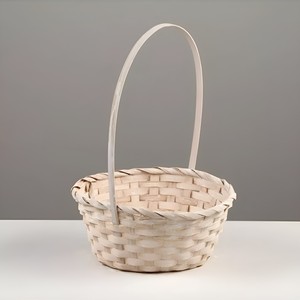 Panier de fille de fleur blanche prix le moins cher paniers en bambou en gros pour mariage des meilleurs fabricants du Vietnam - Product Image 2