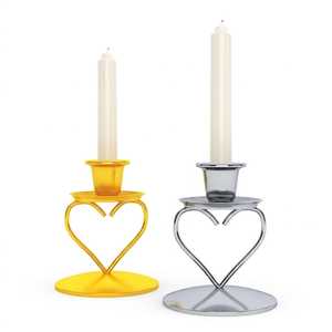 Ensemble de bougeoirs classiques en fer en forme de cœur, écologiques et faits à la main, or et argent, pour décoration de table et de maison, idéal pour la Saint-Valentin - Product Image 4