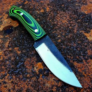 Couteau utilitaire à lame fixe personnalisé pour la chasse, le camping et le bushcraft, manche en Micarta pleine longueur, fournisseur OEM ODM en gros - Product Image 4