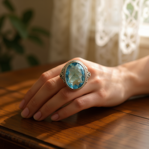 Blue <b>Quartz</b> Fine <b>Ring</b> 8.2 Grams Weight - Product Image 3