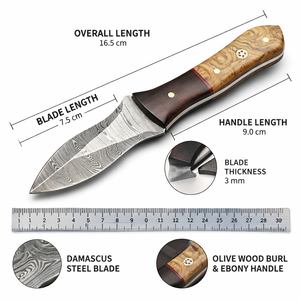 Couteau à huîtres SAZ ENTERPRISES, manche en bois, fait main, outil pour fruits de mer, écologique, compatible lave-vaisselle, haute qualité - Product Image 6