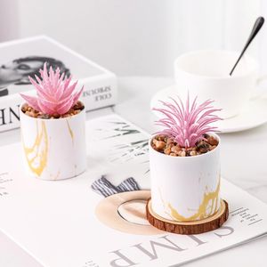 Set di 4 Piante Succulente Artificiali Rosa, Decorazioni per Casa e Accessori per Scrivania Ufficio per Donne - Product Image 4