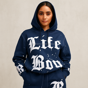 Conjunto de Chándal de Algodón para Mujer al por Mayor, Personalizado, de 2 Piezas, con Estampado Acid Wash, Sudadera con Capucha y Pantalones Jogger de Maternidad - Product Image 3