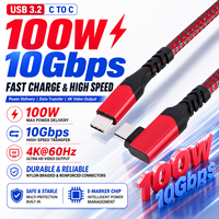 Cable de Carga Rápida USB C a USB C de 100W Personalizado LUNGKAY OEM, Cable Trenzado Tipo C de Sincronización de Datos de 10Gbps para MacBook, iPhone 15, iPad