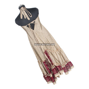 Nouvelle robe en soie sari imprimée, style bohème hippie, mode indienne exclusive, vintage, élégante, pour femmes, robe de soirée sans manches - Product Image 4