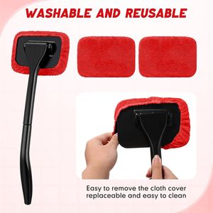 Kit di Pulizia per Parabrezza Auto con 8 Pezzi, Manico Estensibile, Panni in Microfibra, Spazzola e Flacone Spray Vuoto per Lavaggio Vetri Auto - Product Image 3