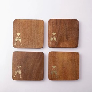 Posavasos Cuadrados de Madera Hechos a Mano, Diseño Moderno, Antideslizantes, Ecológicos, Duraderos, 10 cm de Diámetro, 12 mm de Grosor - Product Image 5