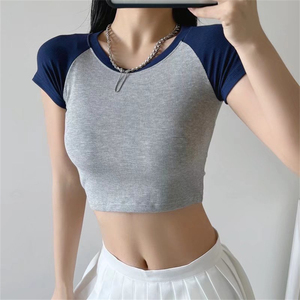 เสื้อครอปท็อปฮิปฮอปผู้หญิง XW ระบายอากาศ แห้งเร็ว ผ้าฝ้าย 100% รับสกรีนโลโก้ เสื้อยืดเจอร์ซีย์เนื้อแน่น สำหรับออกกำลังกาย วิ่ง ใส่ได้ในฤดูร้อน - Product Image 3