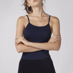 Débardeur de sport personnalisé pour femme, col rond, séchage rapide, respirant, écologique, 100 % coton côtelé, sans manches, pour le fitness - Product Image 4