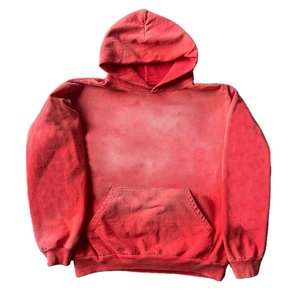 2025 recortado en blanco pantalla impresa pulóver liso sudaderas con capucha personalizado peso pesado 500gsm Vintage ácido lavado básico Sudadera con capucha - Product Image 2