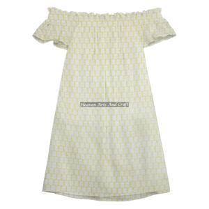 Meilleur Prix Vente Chaude Mode en Gros Robe Épaules Dénudées en Tissu Coton 100% Imprimé à la Main pour Mariage Très Demandée - Product Image 2