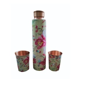 Home Gym <b>Bottle</b> Luxury Design <b>Drink</b> Ware Water <b>Bottle</b> Top Quality Metal <b>Copper</b> <b>Bottle</b> With Enamel Finishing Water <b>Bottle</b> - Product Image 4