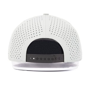 Casquette de baseball perforée à découpe laser, 6 panneaux, 100 % coton, imperméable, personnalisable, pour le sport, motif léopard et losanges, vente en gros - Product Image 6
