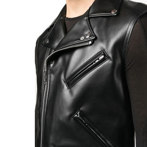 Chaqueta de cuero de cabra marrón personalizada a la moda, chaleco de cuero genuino para hombre de alta calidad para invierno, estilo urbano. - Product Image 4