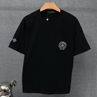 T-shirt Homme Col Rond Tricoté Respirant Imprimé Classique Printemps-Été Haute Qualité Motif Champignon Croisé 100% Coton